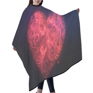 Personality  Red Heart Pierced By Cupids Arrow Neon Sign. . Hair Cutting Cape
