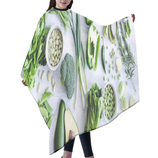 Personality  Assorted Collection Of Green Vegetables Hair Cutting Cape