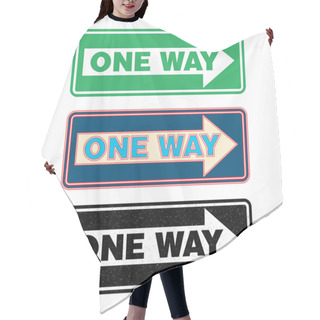 Personality  One Way Sign Set. Hair Cutting Cape