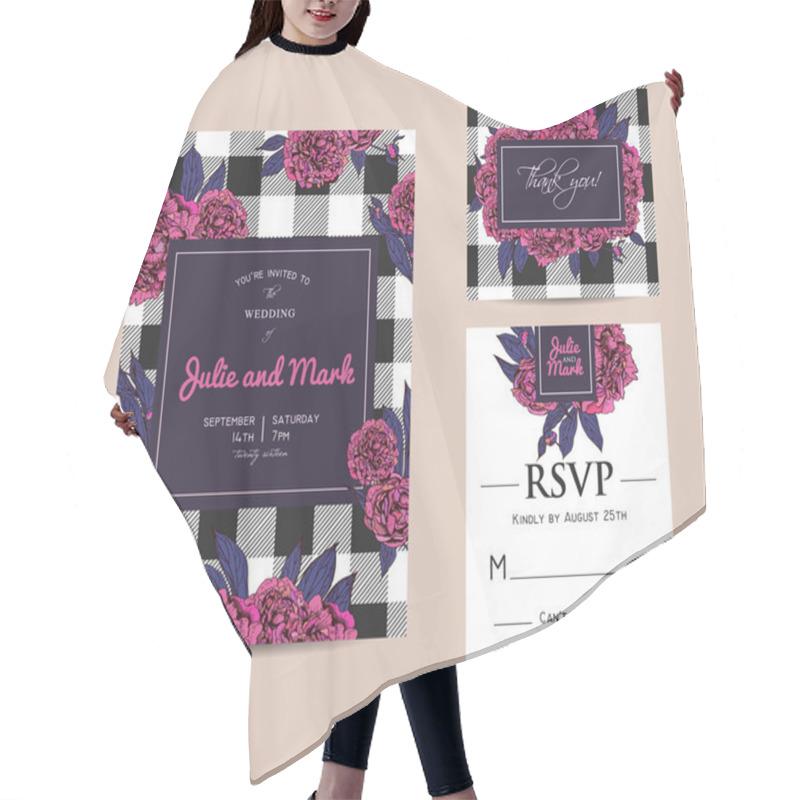 Personality  Botanic invitation set  hair cutting cape