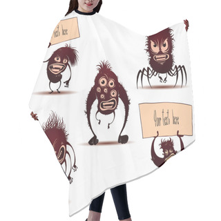 Personality  Funny Monsters Silhouettes Set Hair Cutting Cape
