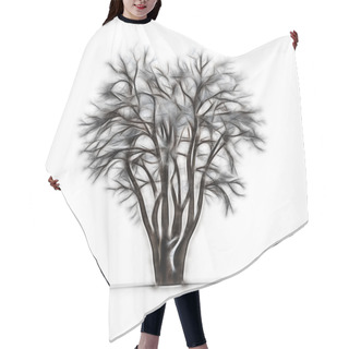 Personality  Sketch Of Winter Tree Without Leaves On White Background Hair Cutting Cape