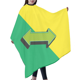 Personality  Bidirectional Arrow Green And Yellow Modern 3d Vector Icon Logo Hair Cutting Cape