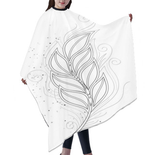 Personality  Mystical Cosmic Feather, Deco Element On White. Aesthetic Object With Oriental Stylization. Futuristic Abstract Concept. Textured Fantasy Background. Vector 3d Illustration Hair Cutting Cape