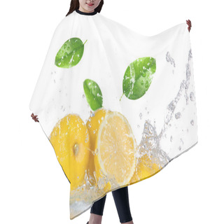 Personality  Lemon With Water Splash Hair Cutting Cape