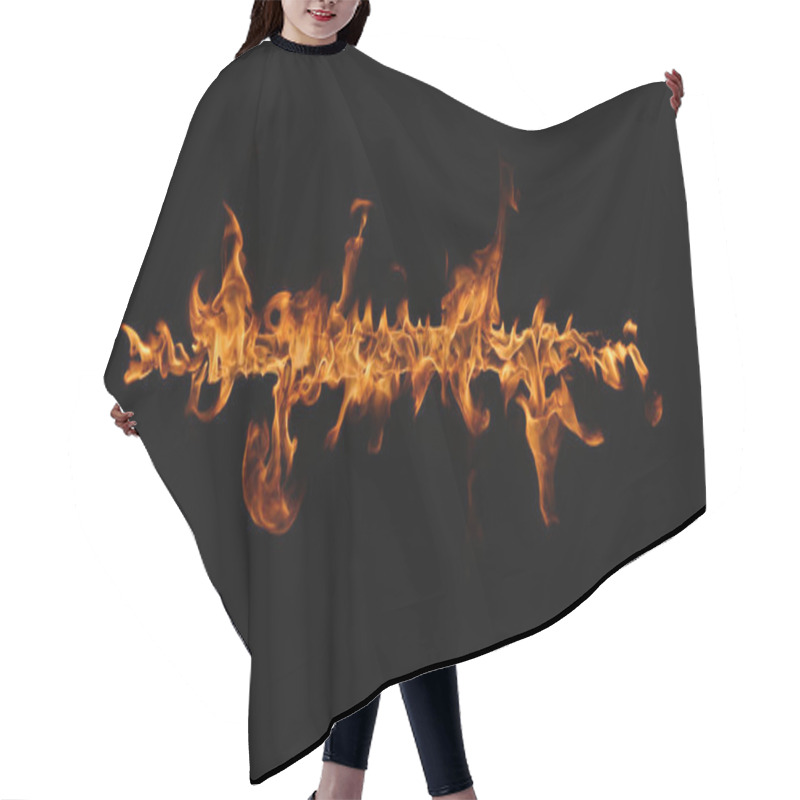 Personality  Fire Flames On Black Background. Hair Cutting Cape