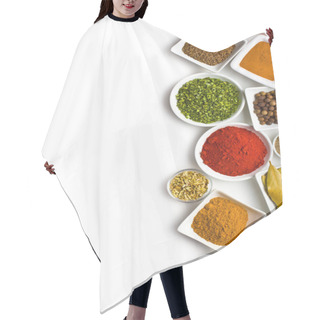 Personality  Various Spices And Herbs. Hair Cutting Cape