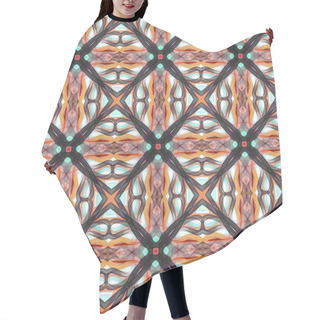 Personality  Seamless Abstract Geometric Floral Surface Pattern Repeating Symmetrically. Use For Fashion Design, Home Decoration, Wallpapers And Gift Packages. Hair Cutting Cape