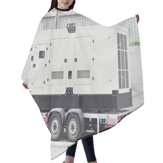 Personality  Mobile Diesel Generator On The Office Building Wall  Hair Cutting Cape