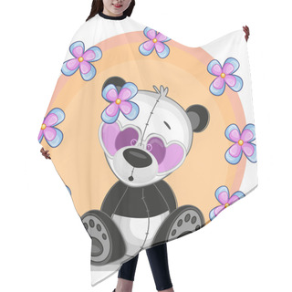 Personality  Panda With Flowers Hair Cutting Cape
