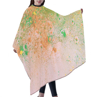 Personality  Orange, Yellow And Green Colorful Holi Paint Explosion Hair Cutting Cape