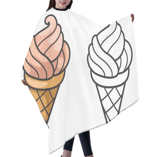 Personality  Colorful And Black And White Ice Cream For Coloring Book Hair Cutting Cape
