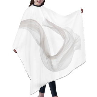 Personality  Smooth Elegant White Cloth Isolated On White Background Hair Cutting Cape