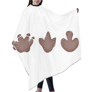 Personality  Set Of Dinosaur Footprints On White Background Hair Cutting Cape