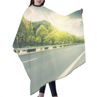 Personality  Forest Highway Road As Background Hair Cutting Cape