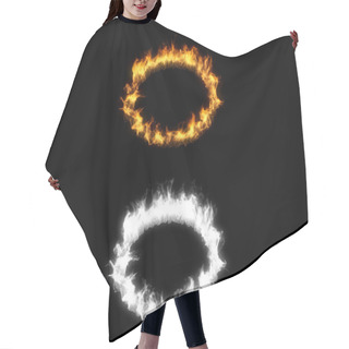 Personality  3D Illustration Of Circle Shape On Fire With Alpha Layer Hair Cutting Cape