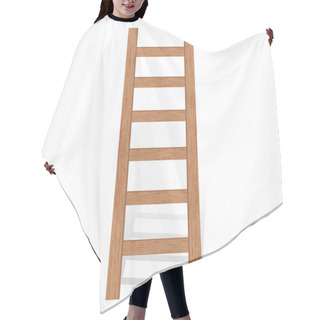 Personality  Vector Illustration Of Wooden Ladder Hair Cutting Cape