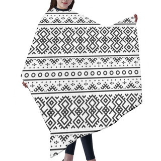 Personality  Seamless Ethnic Pattern. Traditional Tribal Pattern In Black And White Color Hair Cutting Cape