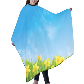 Personality  Daffodils Against Blue Sky Hair Cutting Cape