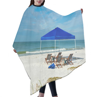 Personality  Beach Shelter And Chairs Hair Cutting Cape