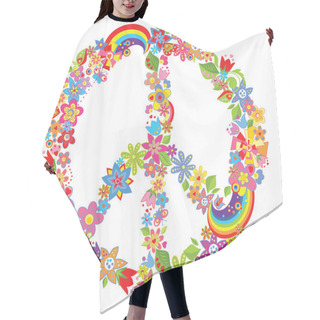 Personality  Peace Flower Symbol Hair Cutting Cape