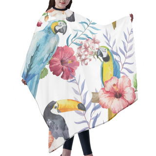 Personality  Tropical Pattern With Birds Hair Cutting Cape