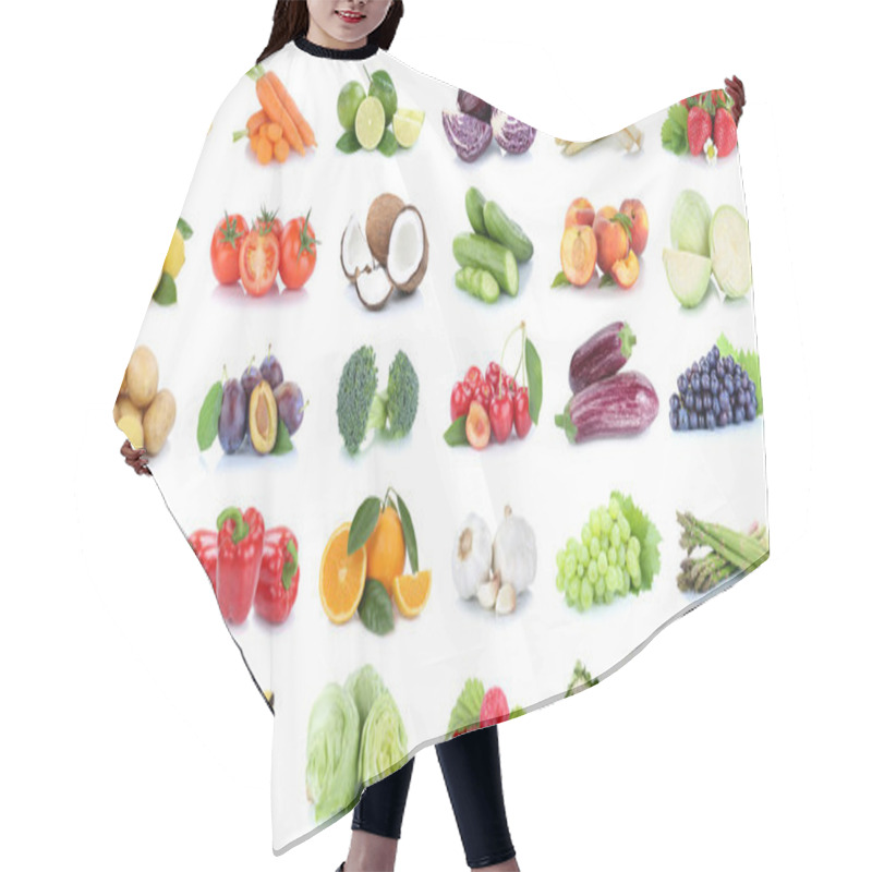 Personality  Fruits And Vegetables Collection Apples Oranges Grapes Bananas V Hair Cutting Cape