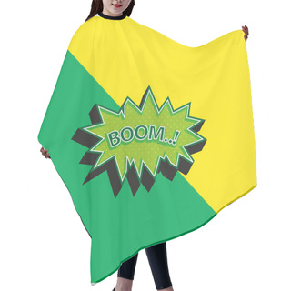 Personality  Boom Green And Yellow Modern 3d Vector Icon Logo Hair Cutting Cape