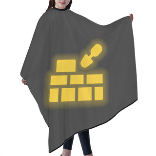 Personality  Brick Wall Yellow Glowing Neon Icon Hair Cutting Cape