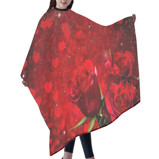 Personality  Valentines Day Background With Roses Hair Cutting Cape