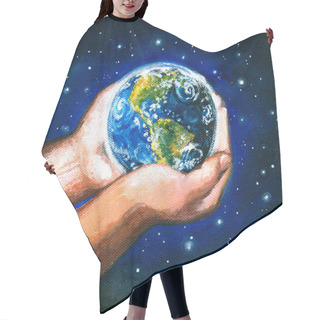Personality  Earth In Hands Hair Cutting Cape