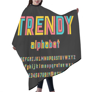 Personality  Vector Of Stylized Modern Alphabet Design Hair Cutting Cape