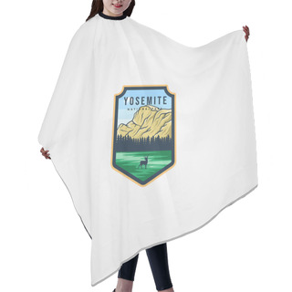 Personality  Yosemite National Park Logo Outdoor Vector Illustration Design Hair Cutting Cape