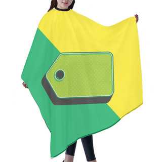 Personality  Black Label In Horizontal Position Green And Yellow Modern 3d Vector Icon Logo Hair Cutting Cape