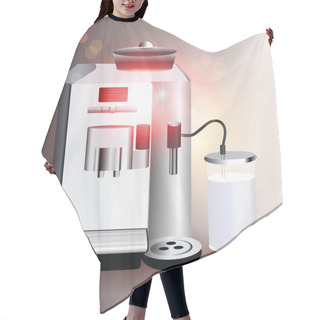 Personality  Coffee Machine Illustration Vector Illustration  Hair Cutting Cape