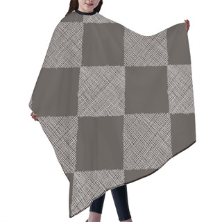 Personality  Seamless Vector Geometrical Pattern With Scribble Squares. Hair Cutting Cape