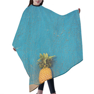 Personality  Pineapple In Front Of Blue Wall Hair Cutting Cape