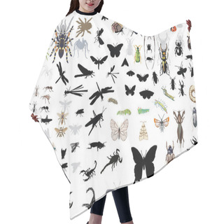Personality  Large Set Of Isolated Insects And Spiders Hair Cutting Cape
