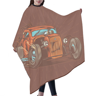 Personality  Vector Illustration Of A Classic American Hot Rod. Hair Cutting Cape
