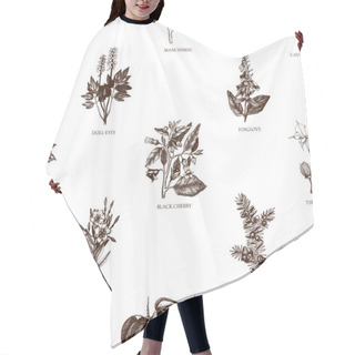 Personality  Seamless Pattern With Poisonous Plants Hair Cutting Cape