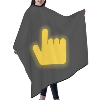 Personality  Black Hand Pointing Up Yellow Glowing Neon Icon Hair Cutting Cape