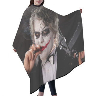 Personality  Bad Joker With Submachine Gun And Cigar Hair Cutting Cape