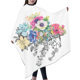 Personality  Blooming Beautiful Flowers Hair Cutting Cape