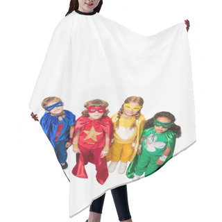 Personality  Kids In Superhero Costumes Hair Cutting Cape