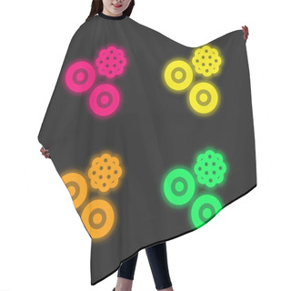 Personality  Blood Cells Four Color Glowing Neon Vector Icon Hair Cutting Cape
