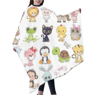 Personality  Set Of Cute Animals  Hair Cutting Cape