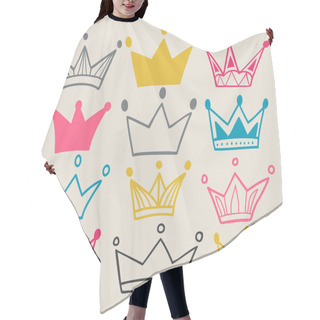 Personality  Set Of Cute Cartoon Crowns. Hair Cutting Cape