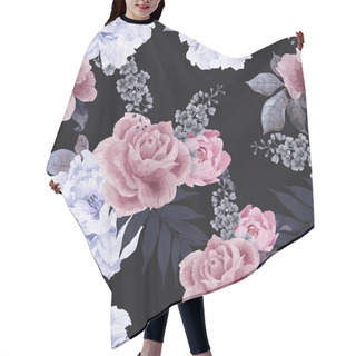 Personality  Floral Pattern With Roses And Peonies Hair Cutting Cape