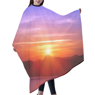 Personality  Sunset Over Mountains Near Sea Hair Cutting Cape