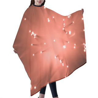 Personality  Top View Of Blurred Glowing Red Fiber Optics Texture  Hair Cutting Cape